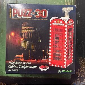 Mini Puzz-3D Telephone Booth Puzzle - Red